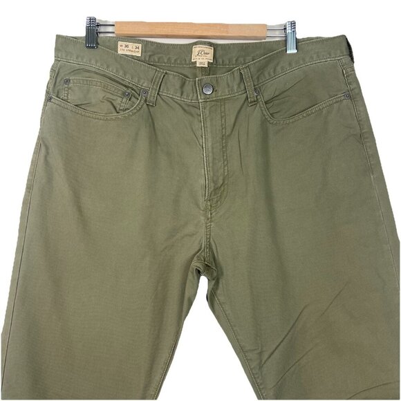J Crew Pants Mens 36 X 34 Olive Green Corduroy 770 Straight Leg 5 Pocket Chinos - Picture 5 of 8